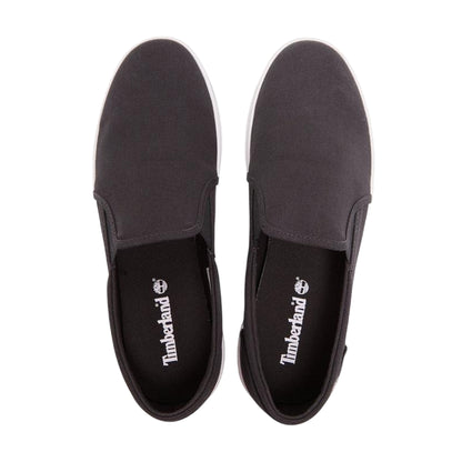 Black - Side - Timberland Mens Skape Park Canvas Slip-on Flat Trainers
