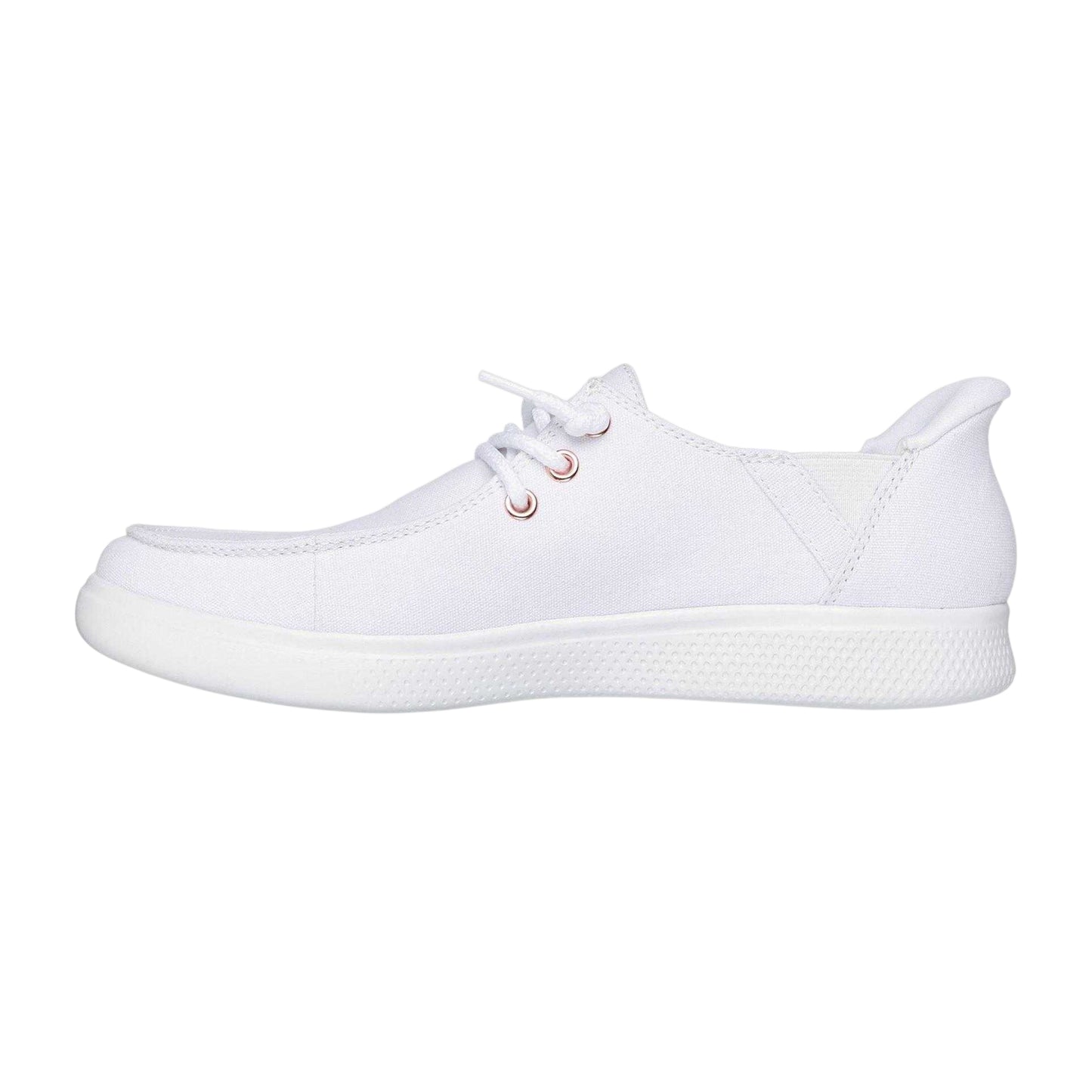 White - Back - Skechers Childrens-Kids Bobs Skip Cute Canvas Trainers