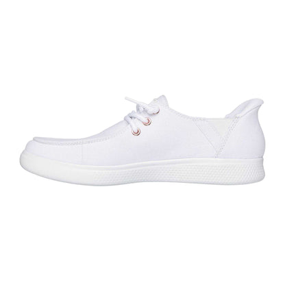 White - Back - Skechers Childrens-Kids Bobs Skip Cute Canvas Trainers