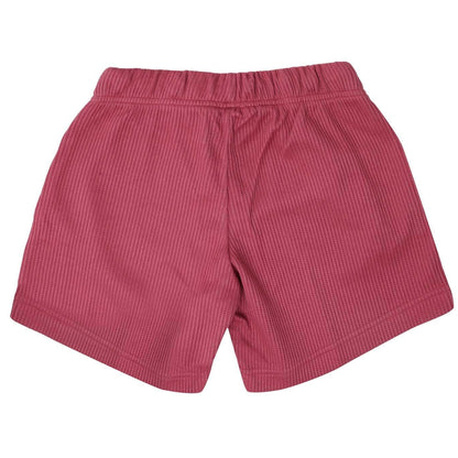 Pink - Back - Adidas Boys Waffle Knit Loose Fit Lounge Shorts