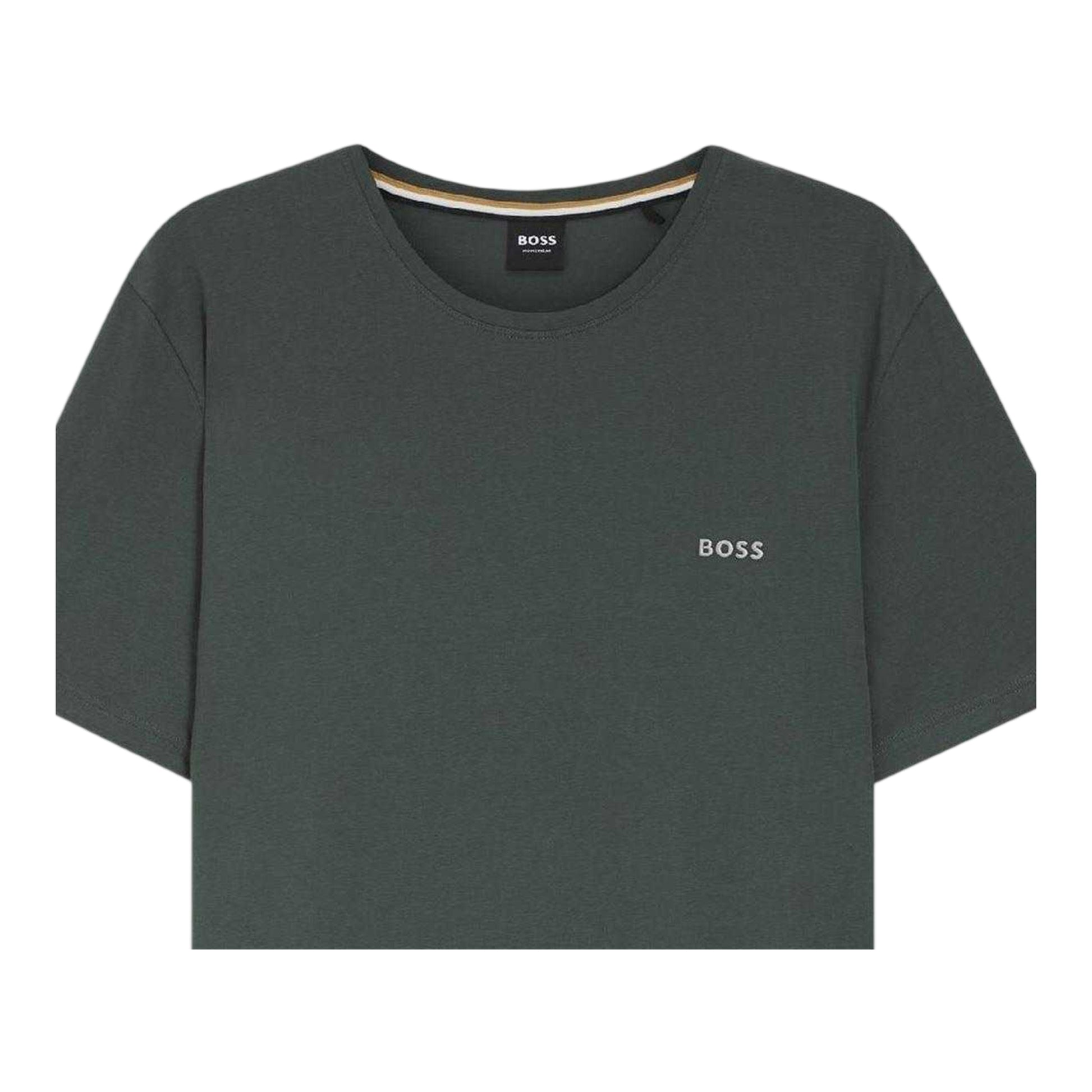 Green - Back - Boss Mens Mix&Match Embroidered Logo T-Shirt