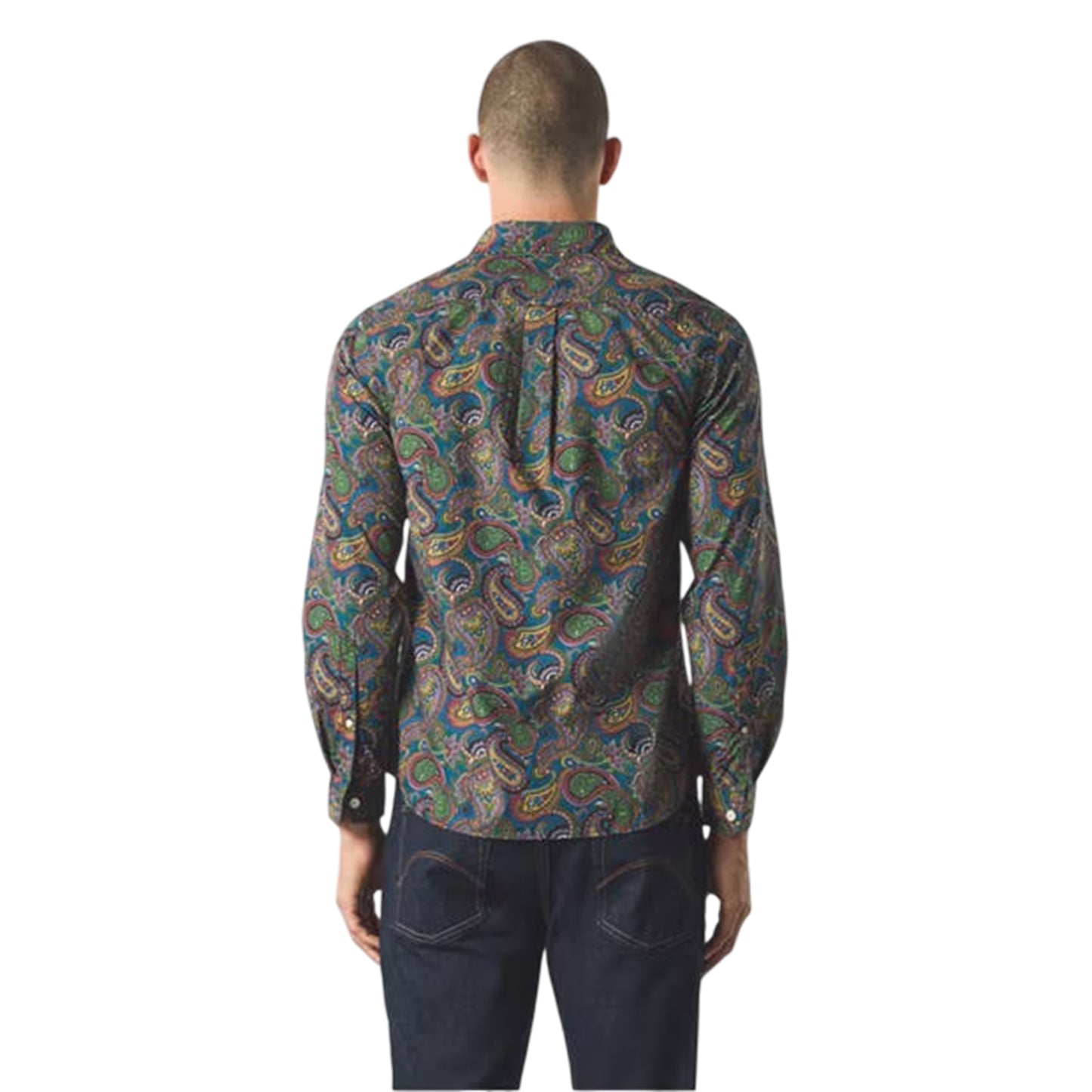 Multicoloured - Back - Pretty Green Mens Paisley Long-Sleeved Shirt