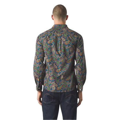 Multicoloured - Back - Pretty Green Mens Paisley Long-Sleeved Shirt