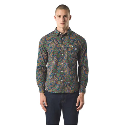 Multicoloured - Side - Pretty Green Mens Paisley Long-Sleeved Shirt