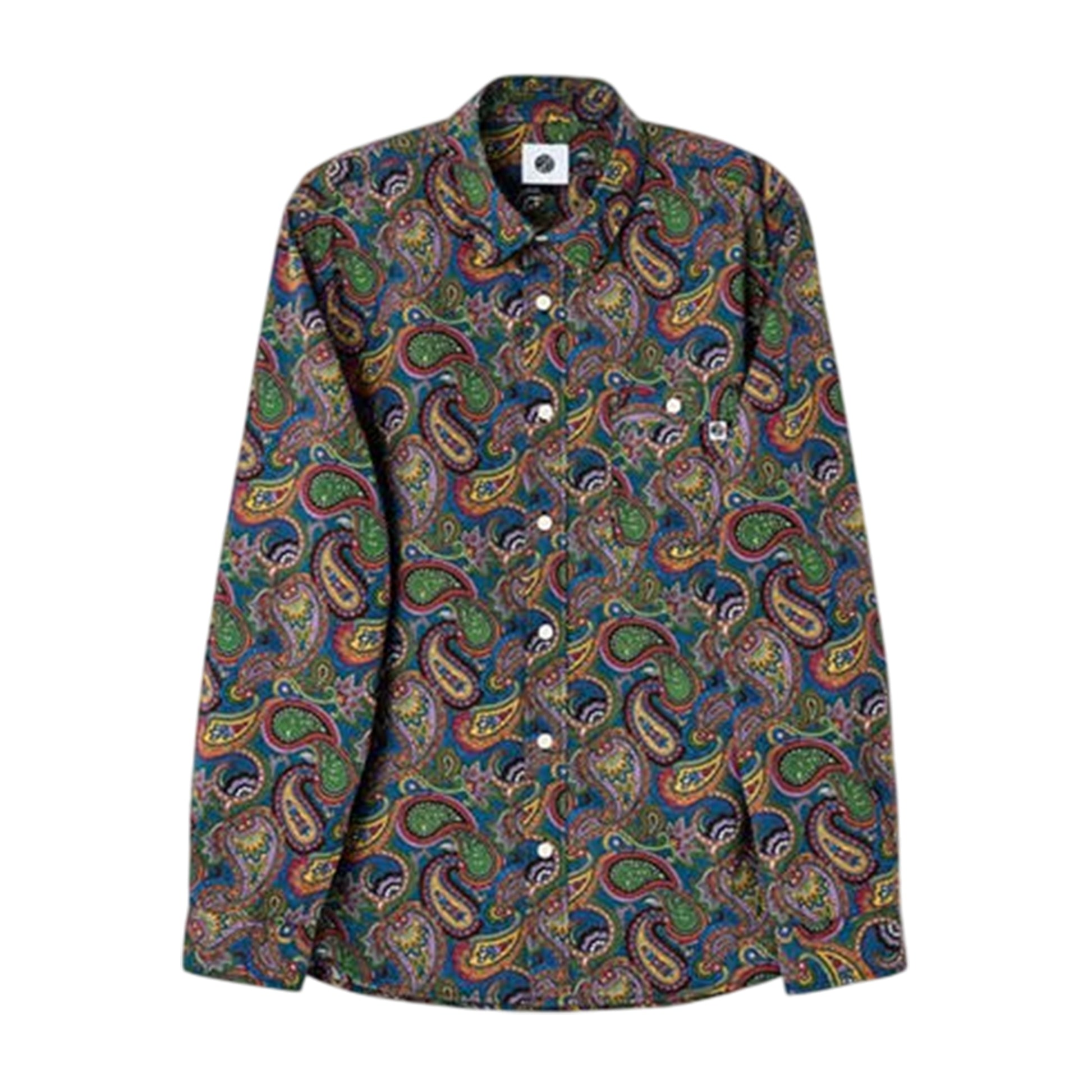 Multicoloured - Front - Pretty Green Mens Paisley Long-Sleeved Shirt