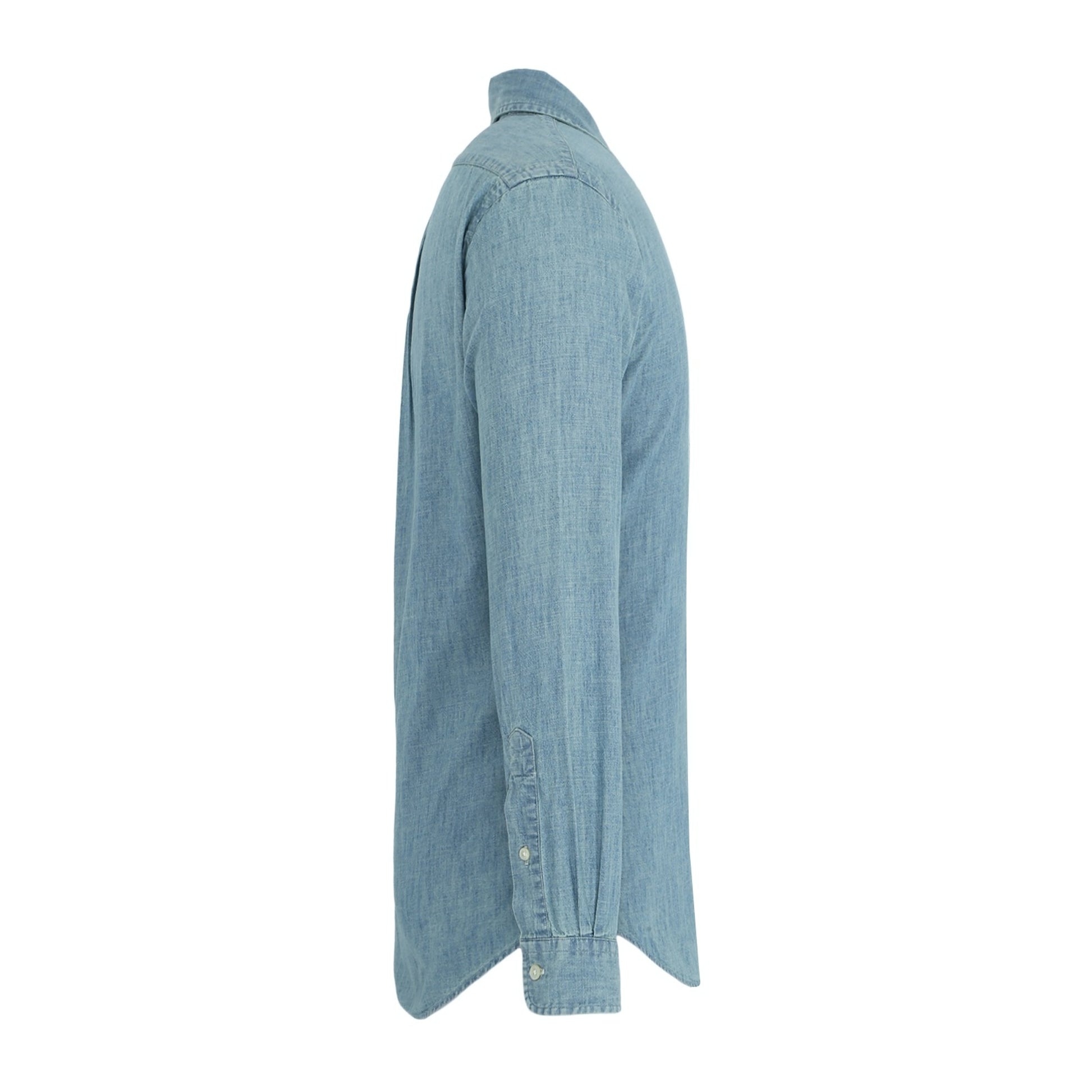 Chambray - Side - Ralph Lauren Mens Cotton Button Detail Shirt