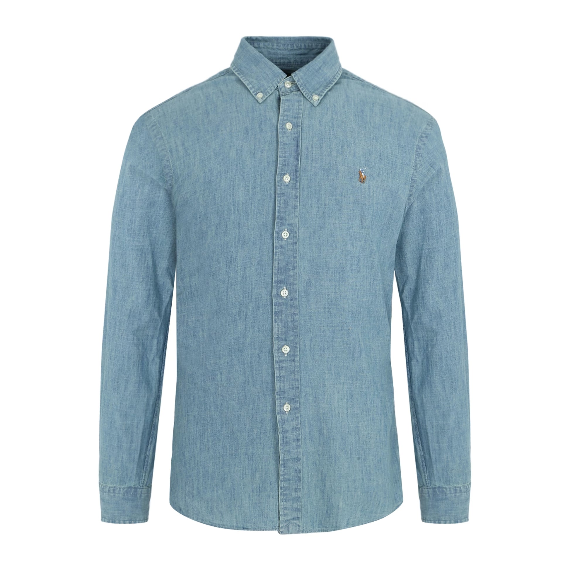 Chambray - Front - Ralph Lauren Mens Cotton Button Detail Shirt
