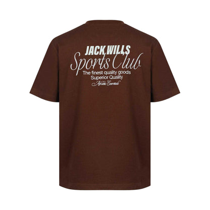 Chocolate - Back - Jack Wills Mens Script Mix Oversized T-Shirt