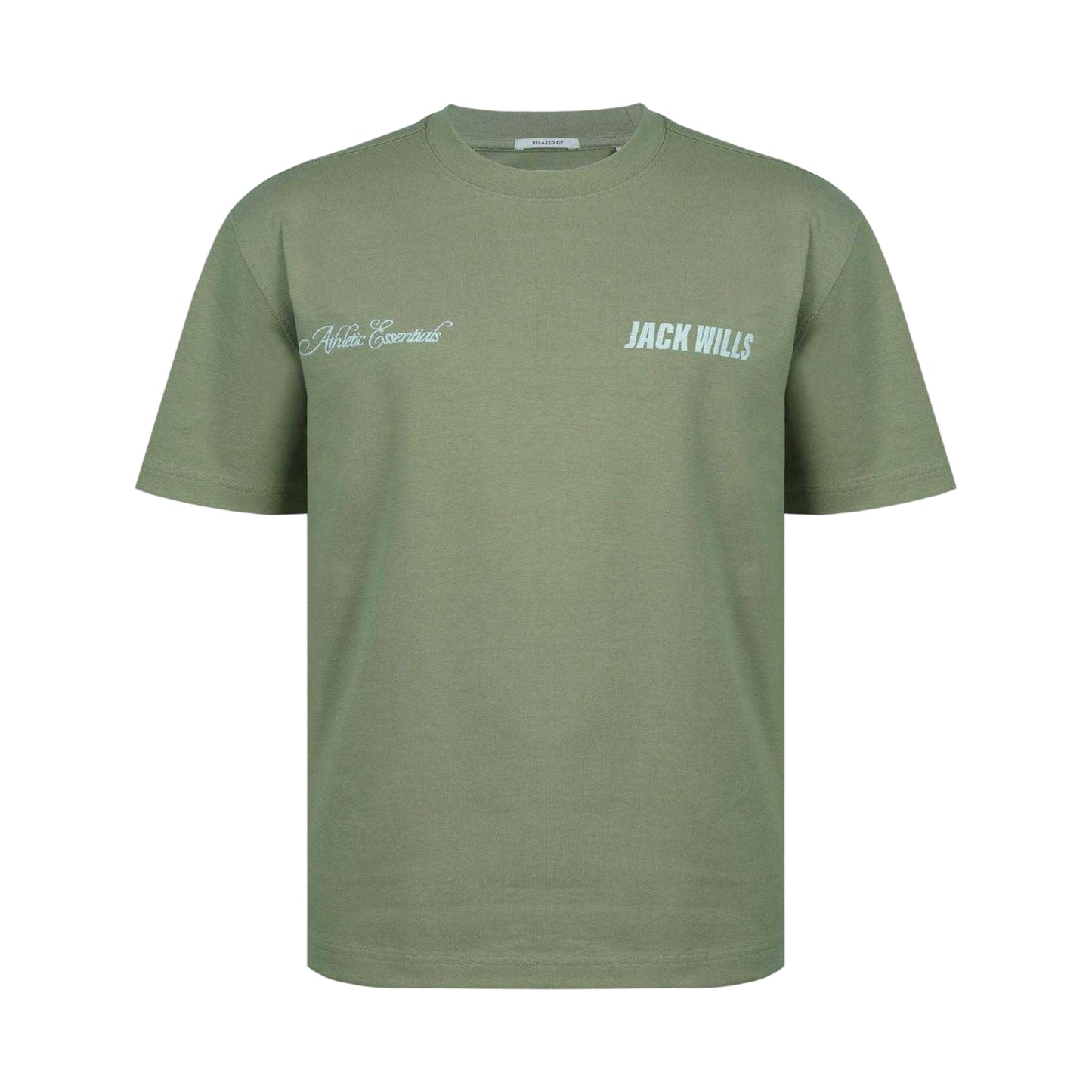 Sage Green - Front - Jack Wills Mens Script Mix Oversized T-Shirt