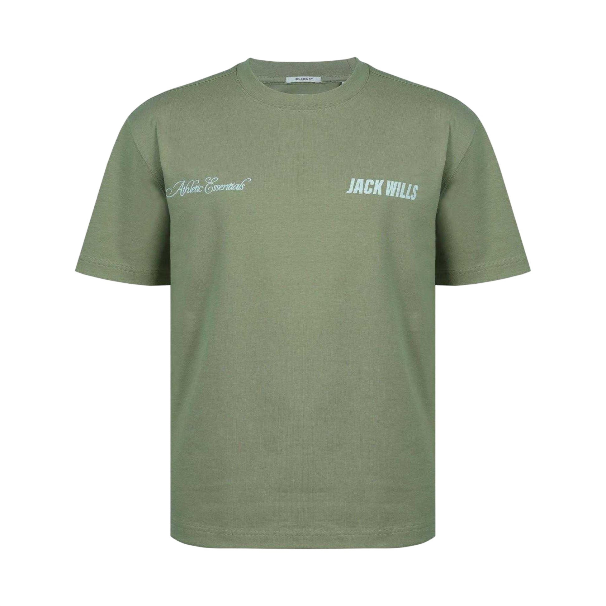 Sage Green - Front - Jack Wills Mens Script Mix Oversized T-Shirt
