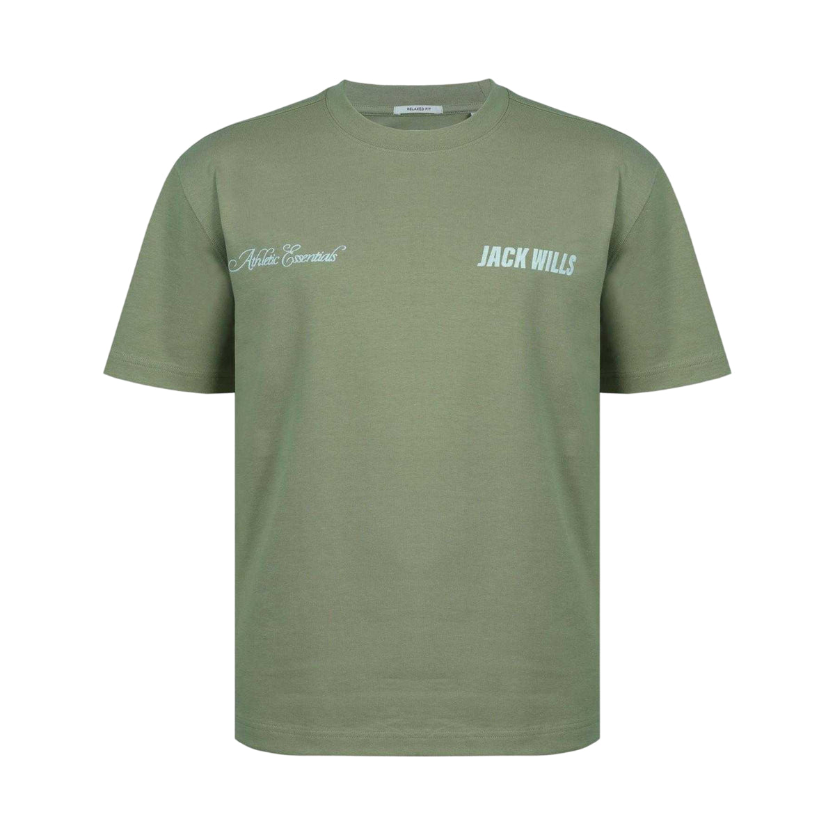 Sage Green - Front - Jack Wills Mens Script Mix Oversized T-Shirt