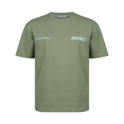 Sage Green - Front - Jack Wills Mens Script Mix Oversized T-Shirt