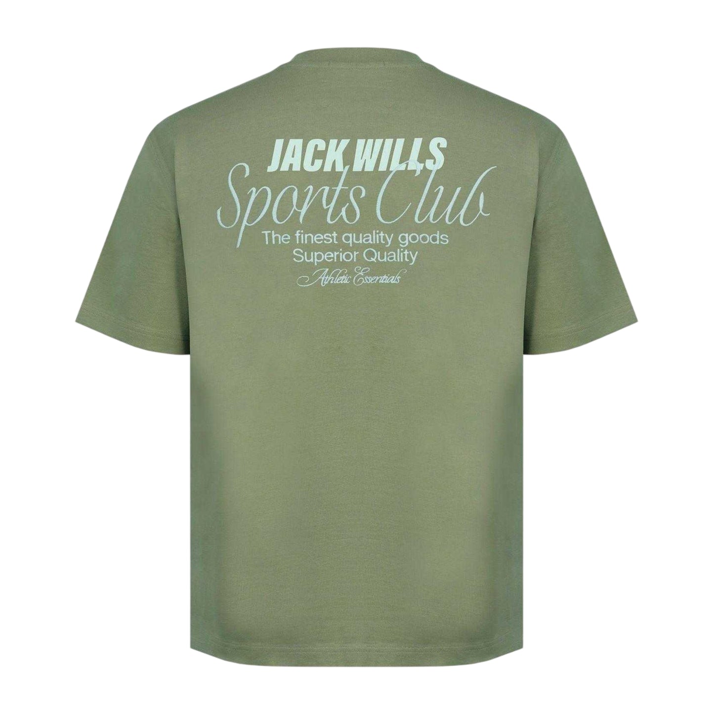 Sage Green - Back - Jack Wills Mens Script Mix Oversized T-Shirt