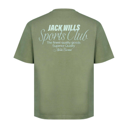 Sage Green - Back - Jack Wills Mens Script Mix Oversized T-Shirt