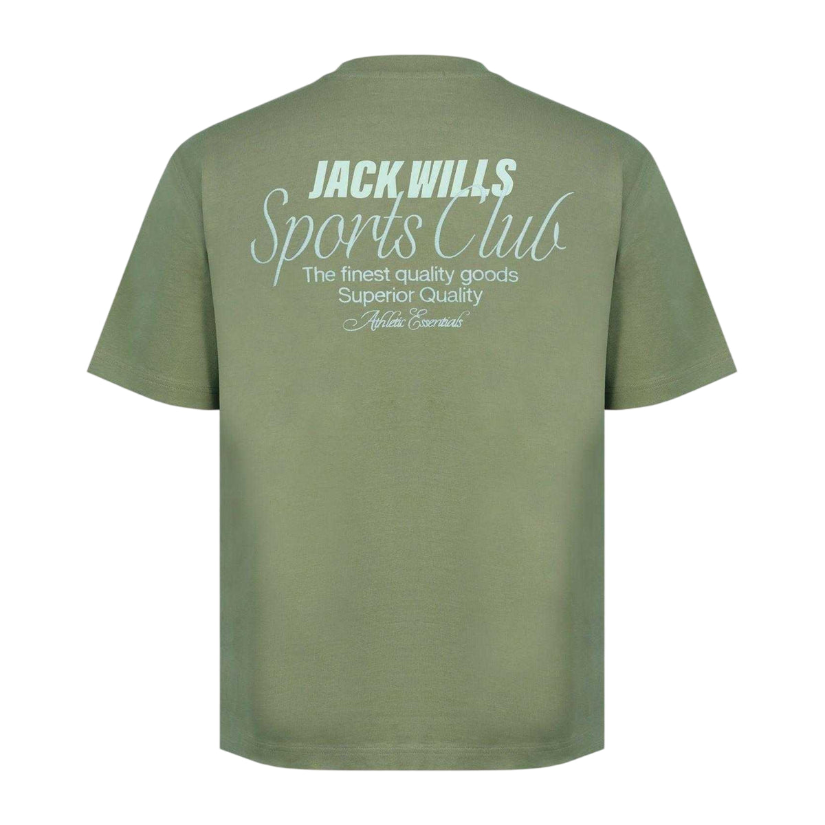 Sage Green - Back - Jack Wills Mens Script Mix Oversized T-Shirt