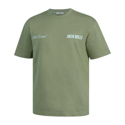 Sage Green - Side - Jack Wills Mens Script Mix Oversized T-Shirt