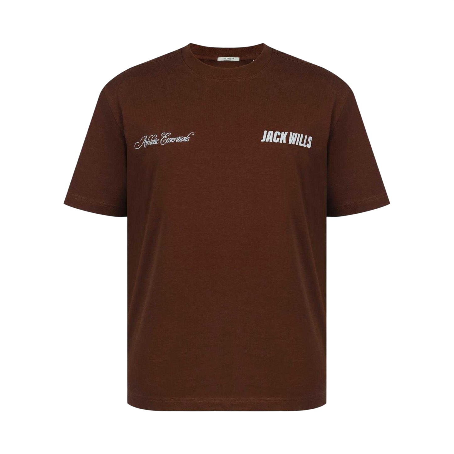 Chocolate - Front - Jack Wills Mens Script Mix Oversized T-Shirt