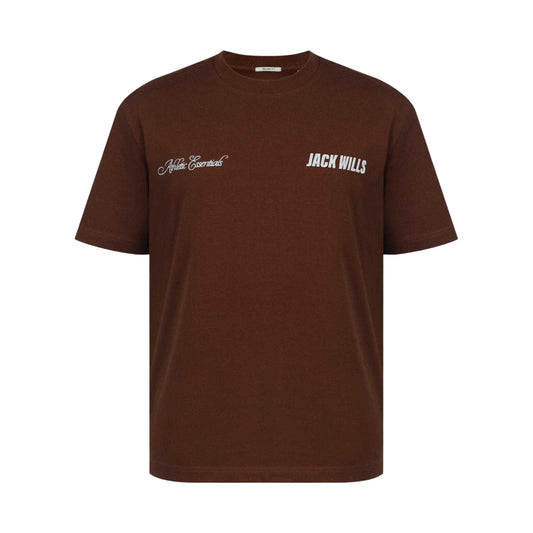Chocolate - Front - Jack Wills Mens Script Mix Oversized T-Shirt