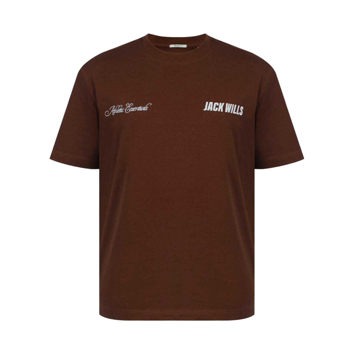 Chocolate - Front - Jack Wills Mens Script Mix Oversized T-Shirt