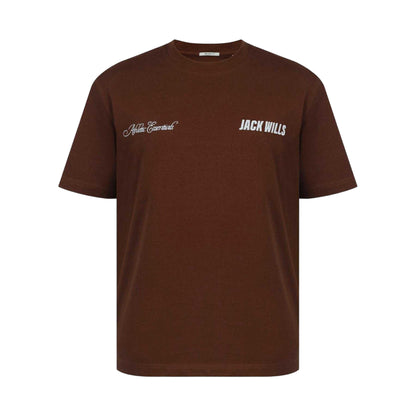 Chocolate - Front - Jack Wills Mens Script Mix Oversized T-Shirt