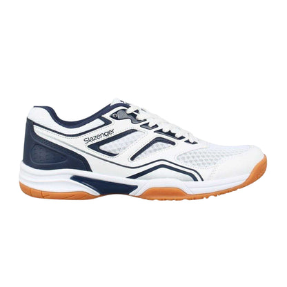 White-Black - Front - Slazenger Mens Mesh Indoor Court Trainers