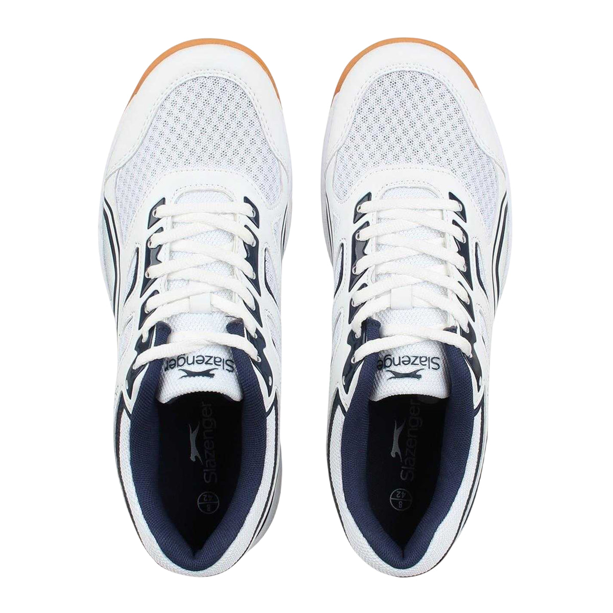 White-Black - Lifestyle - Slazenger Mens Mesh Indoor Court Trainers