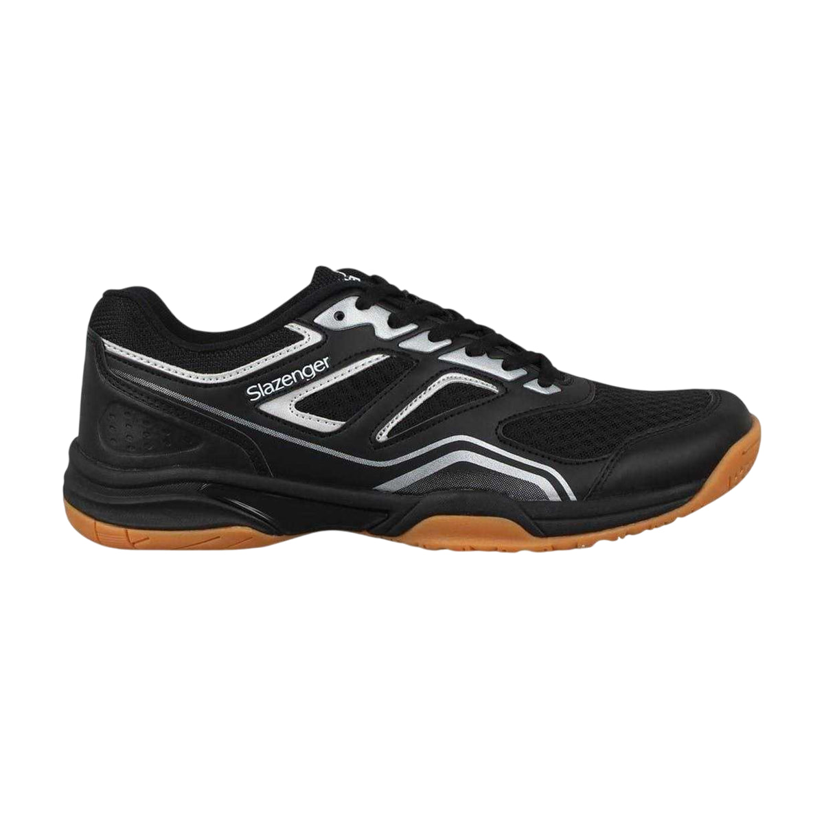 Black-Blue - Front - Slazenger Mens Mesh Indoor Court Trainers