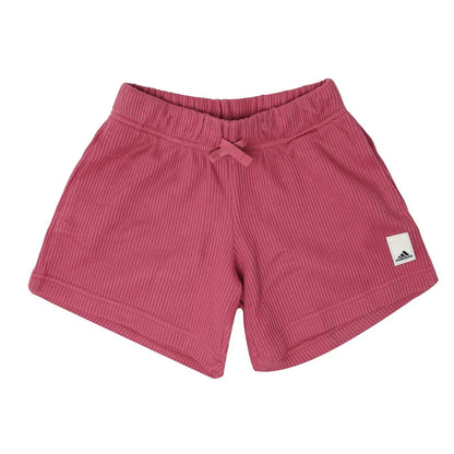 Pink - Front - Adidas Boys Waffle Knit Loose Fit Lounge Shorts