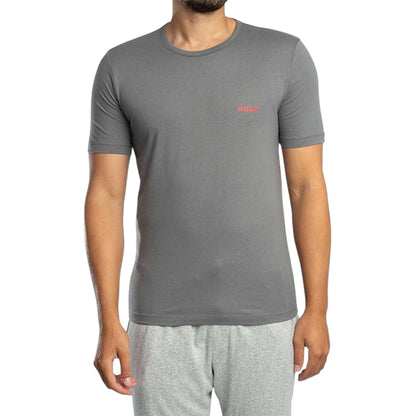 Black-Grey-White - Side - Hugo Mens Triplet Logo T-Shirt (Pack of 3)