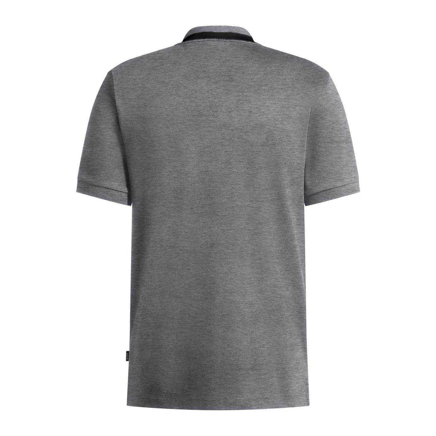 Medium Grey - Back - Boss Mens Melange Regular Polo Shirt