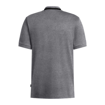 Medium Grey - Back - Boss Mens Melange Regular Polo Shirt