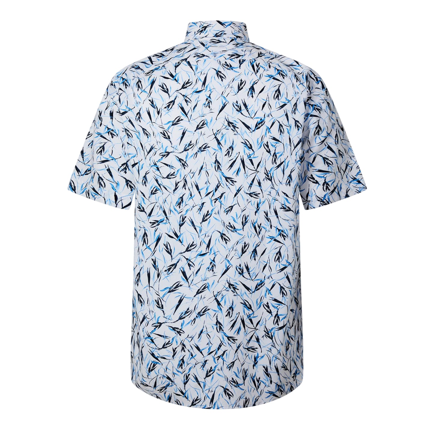 Pastel Blue - Back - Boss Mens Joe Leaf Print Short-Sleeved Shirt