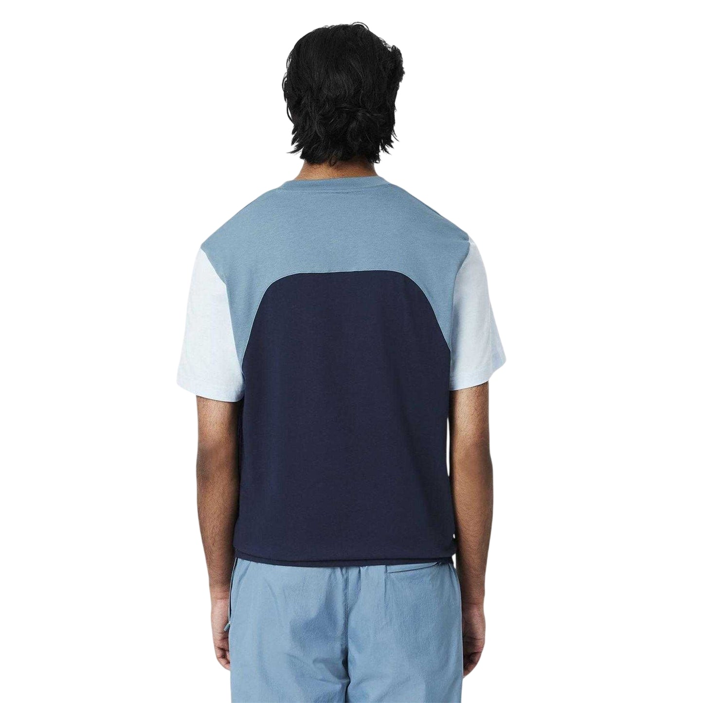 Navy - Back - Lacoste Mens Colour Block Jersey T-Shirt