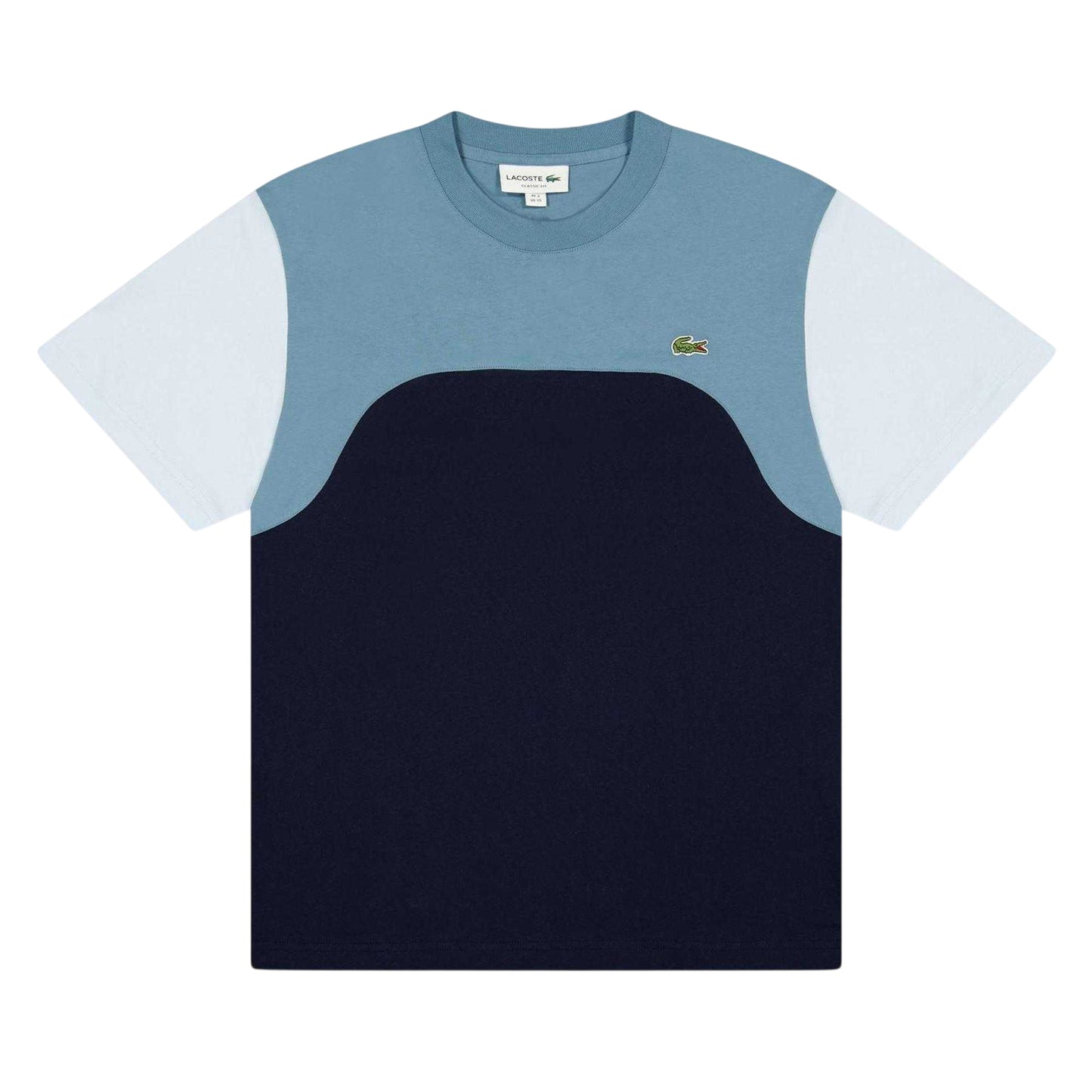 Navy - Front - Lacoste Mens Colour Block Jersey T-Shirt