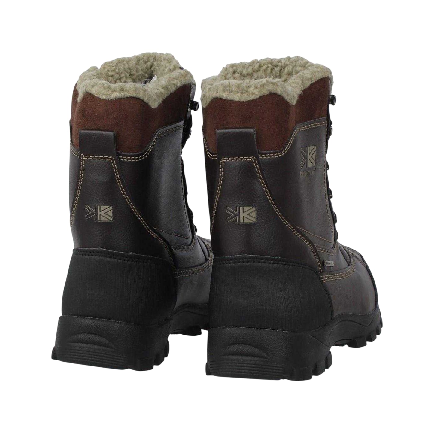 Brown - Back - Karrimor Mens Logo Mid Calf Snow Boots