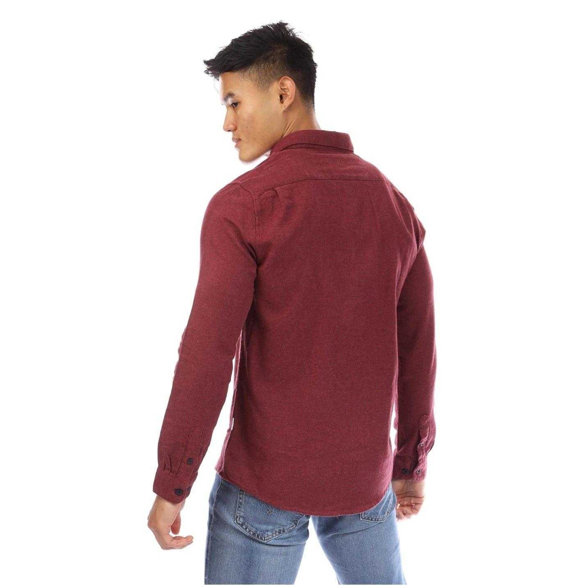 Burgundy - Back - Peter Werth Mens Collared Shirt