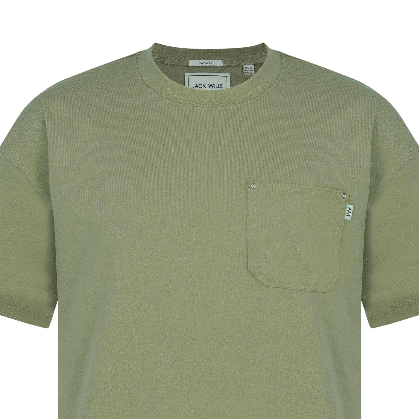 Khaki Green - Lifestyle - Jack Wills Mens Heavyweight Chest Pocket Oversized T-Shirt