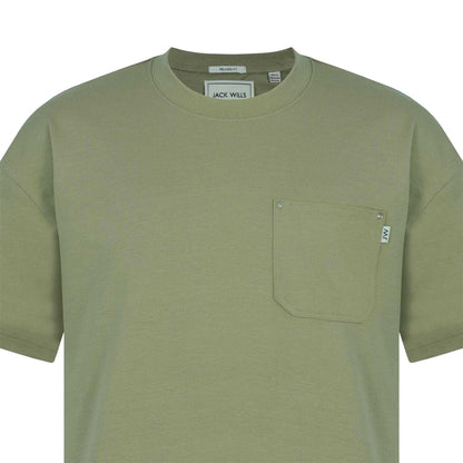 Khaki Green - Lifestyle - Jack Wills Mens Heavyweight Chest Pocket Oversized T-Shirt