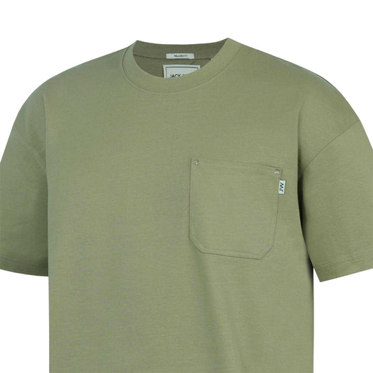 Black - Front - Jack Wills Mens Heavyweight Chest Pocket Oversized T-Shirt