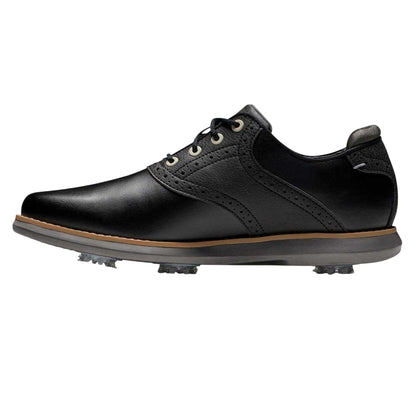 Black - Side - FootJoy Womens-Ladies Leather Waterproof Golf Shoes