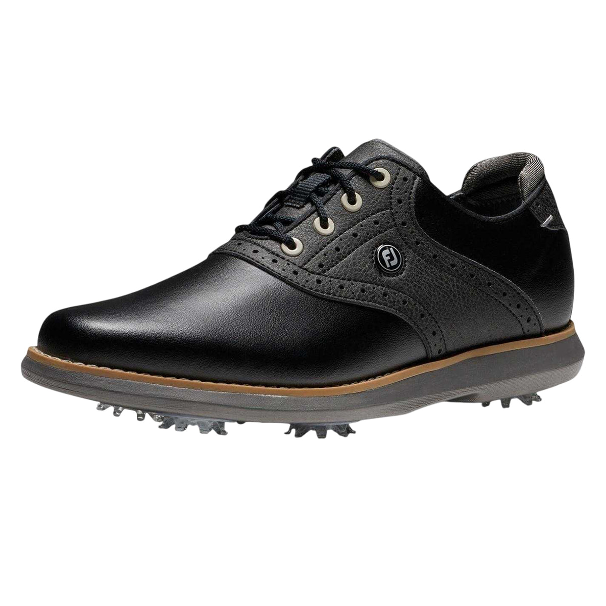 Black - Pack Shot - FootJoy Womens-Ladies Leather Waterproof Golf Shoes