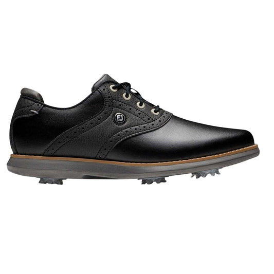 Black - Front - FootJoy Womens-Ladies Leather Waterproof Golf Shoes