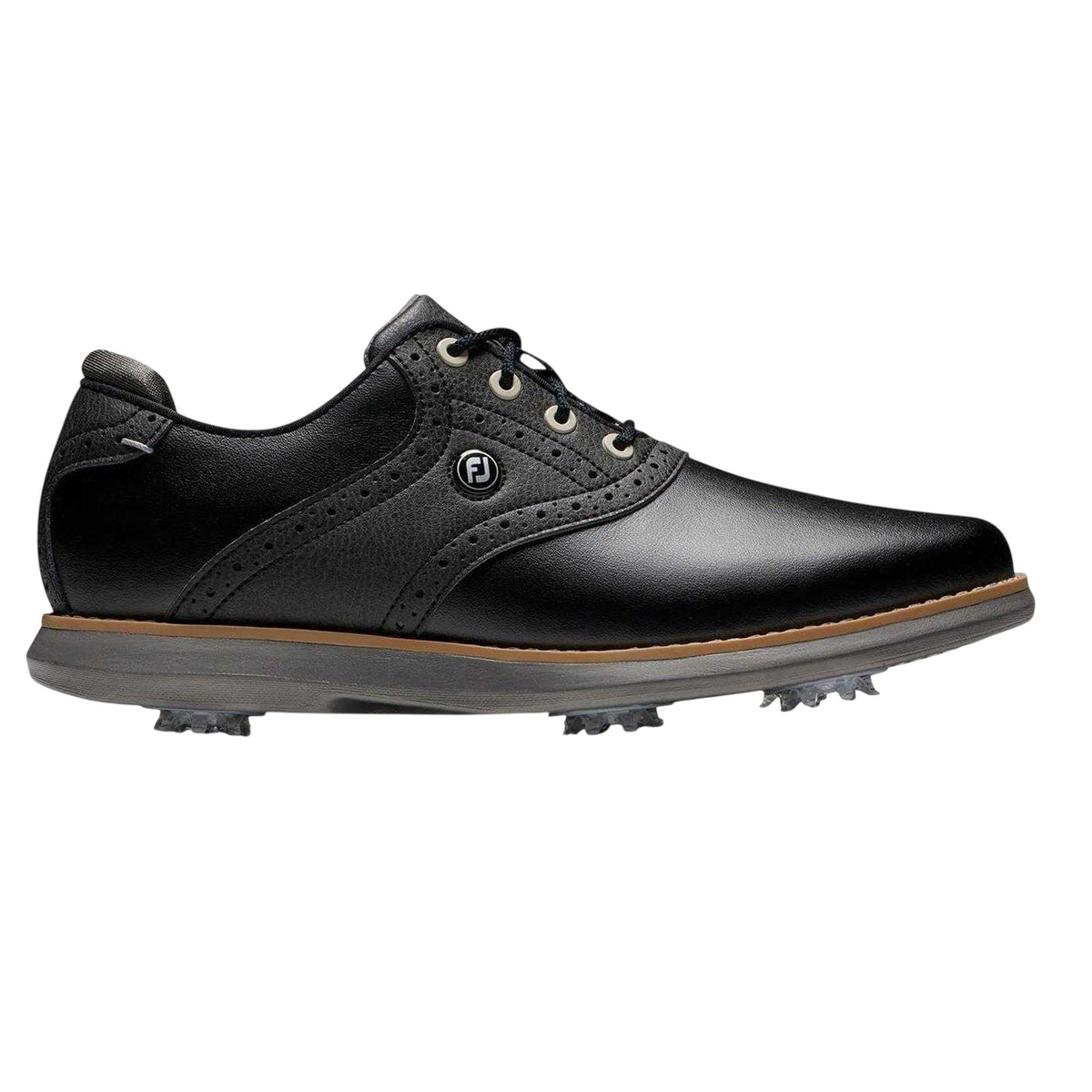 Black - Front - FootJoy Womens-Ladies Leather Waterproof Golf Shoes