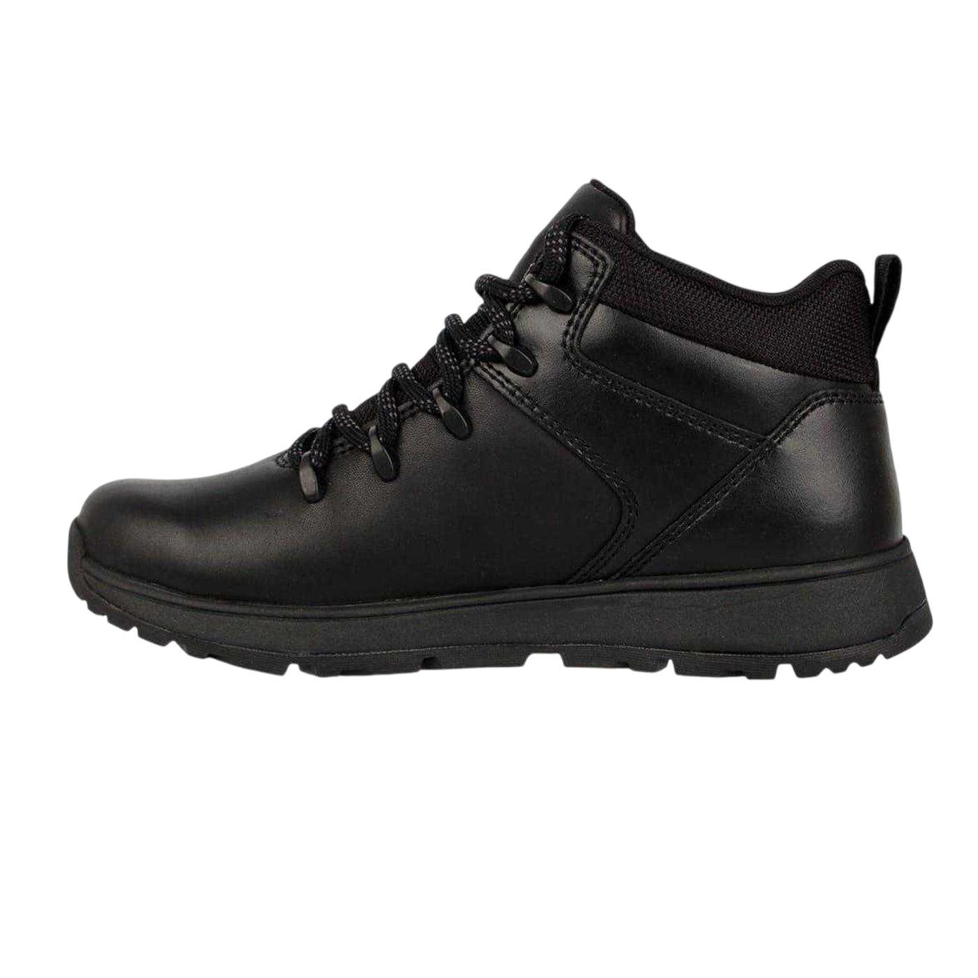 Black - Side - Firetrap Boys Rhino Leather Hiking Boots