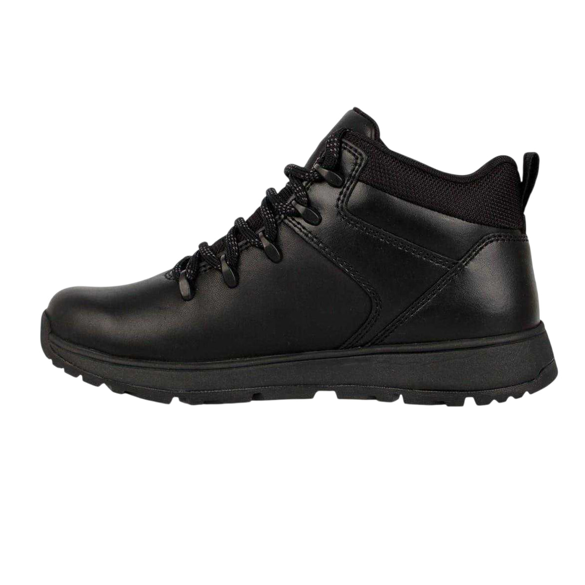 Black - Side - Firetrap Boys Rhino Leather Hiking Boots
