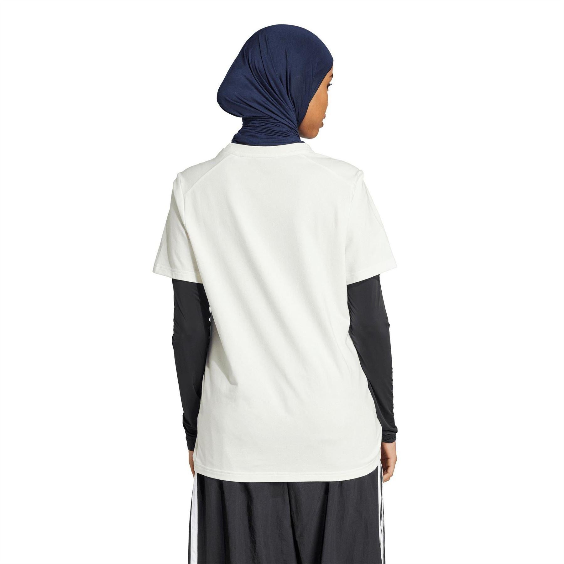 Off White - Back - Adidas Womens-Ladies Doodle Surf T-Shirt