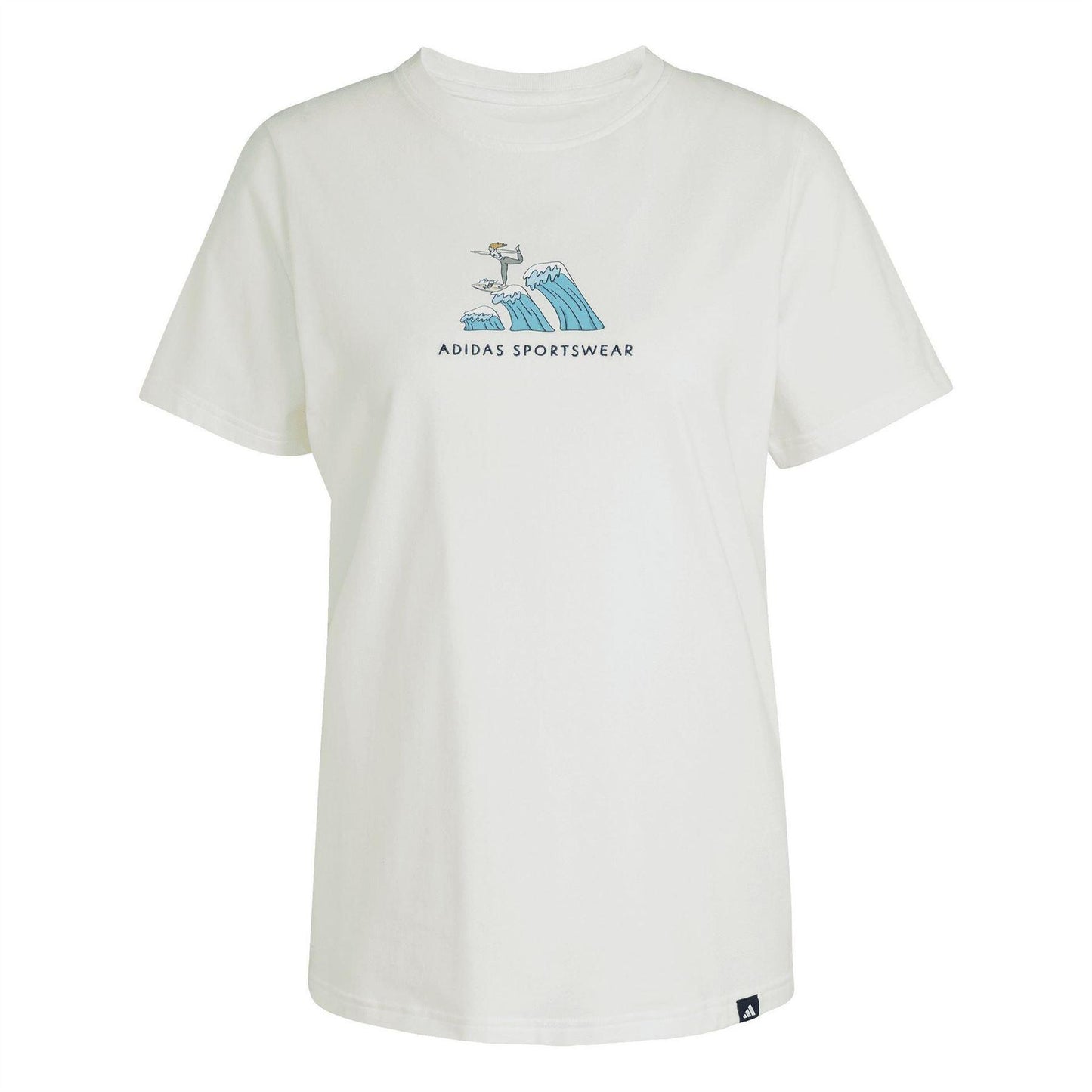 Off White - Front - Adidas Womens-Ladies Doodle Surf T-Shirt