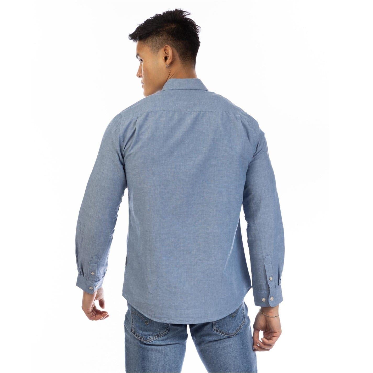 Indigo - Back - Peter Werth Mens Harlan Collared Shirt