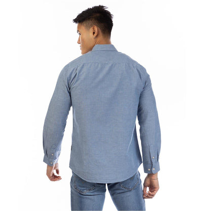Indigo - Back - Peter Werth Mens Harlan Collared Shirt