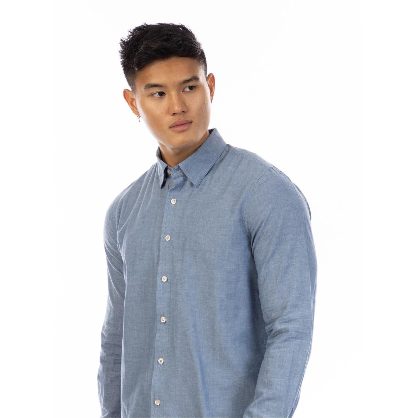 Indigo - Side - Peter Werth Mens Harlan Collared Shirt